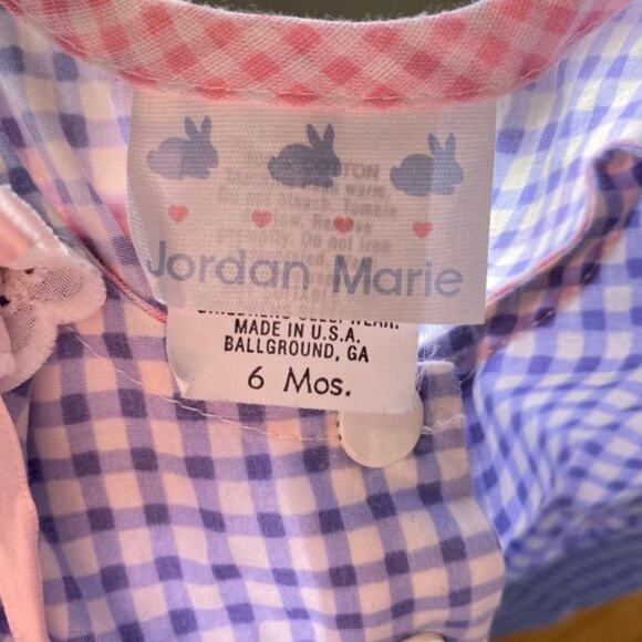 Vintage 90s Jordan Marie Plaid Jumpsuit 6 Months - Picture 4 of 10